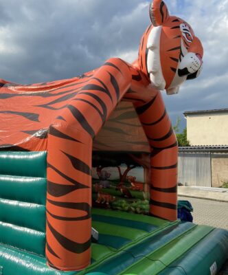 Kinderhüpfeburg Kinderhüpfburg Hüpfburg mieten Verleih leihen ausleihen Tigerhüpfburg