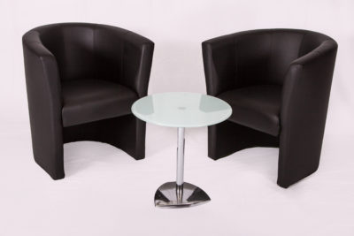 Loungegarnitur Loungesessel Loungetisch Glastisch Sessel schwarz